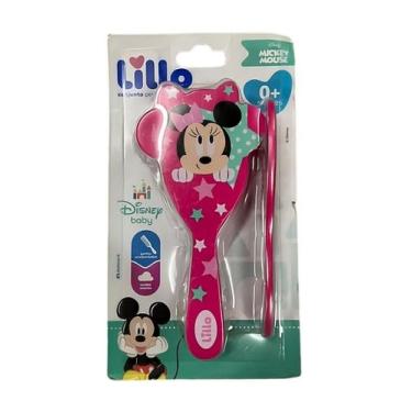 Imagem de Conjunto Pente e Escova Lillo Bebe Infantil Disney, Rosa