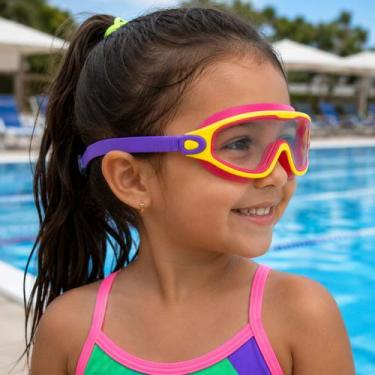Imagem de Óculos-máscara infantil p/natação silicone dyo oficial-alíki cor:menin