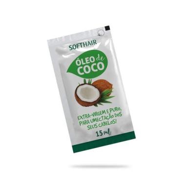 Imagem de Soft Hair Sachê Óleo de Coco Extra Virgem 15ml Tratamento Capilar Cabe