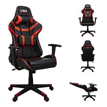 Imagem de Cadeira Gamer Giratória Ergonômica Liba Gamer Vermelho