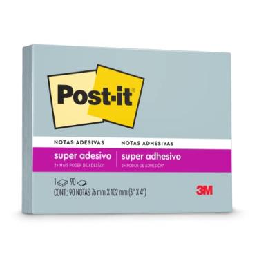Imagem de Post-it, 3M, Post-It, Bloco de Notas Adesivas, 76 mm x 102 mm, 90 folhas -Azul
