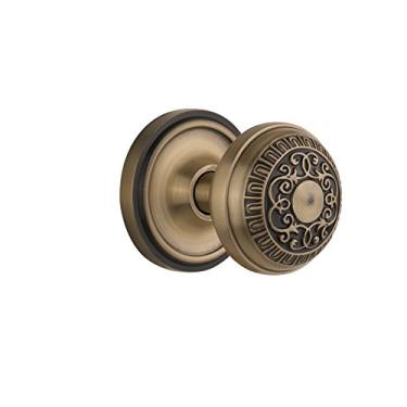 Imagem de Nostalgic Warehouse Roseta clássica com puxador de porta de ovo e dardo, passagem - 6 cm, latão antigo