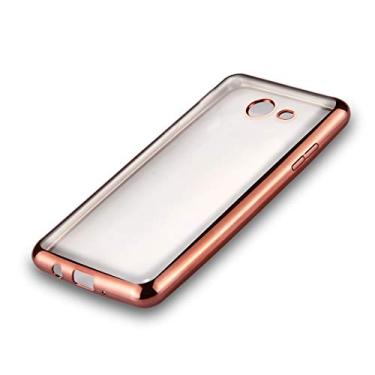 Imagem de CHAJIJIAO Capa ultrafina para Galaxy J7 (2017) (Versão dos EUA) Capa traseira protetora de TPU (poliuretano termoplástico) macio (cinza) Capa traseira para telefone (cor: ouro rosa)