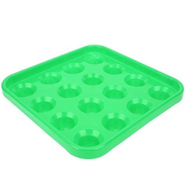 Imagem de Bandeja de bola de bilhar, bandeja de bilhar com 16 furos, suporte de bola de bilhar, bandeja de armazenamento de bola de sinuca, acessórios de mesa de sinuca, 16 bolas (verde) suprimentos de bilhar