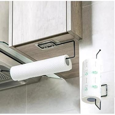 Imagem de Suporte Porta Papel Toalha Filme Adesivo Parede Sem Furos - Cores Sortidas