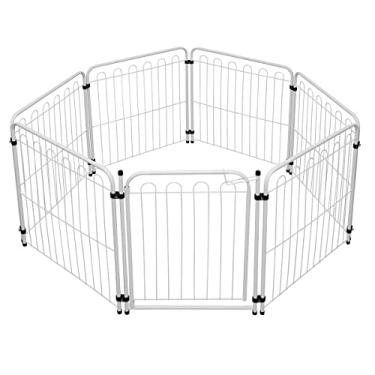 Imagem de Cercado Pet Cachorro Caes Dobrável 6 Lados 69cm Branco