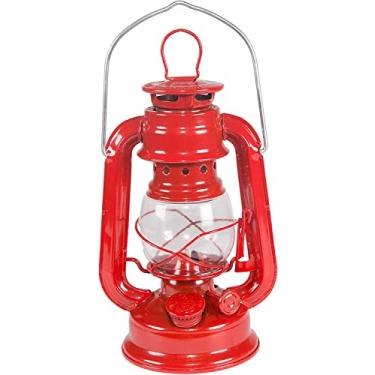 Imagem de Lampião, Lanterna, Lâmpada, Luminária a Querosene Óleo Rústico Vintage Retrô para Sítio Decoração Pesca - Vermelho.