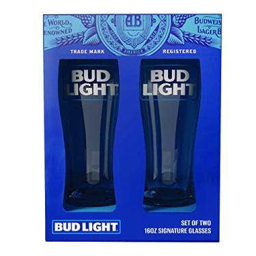 Imagem de Copos de cerveja emblemáticos Bud Light, conjunto de copos de cerveja para bebidas, refrigerante, água, comporta 473 ml, pacote com 2