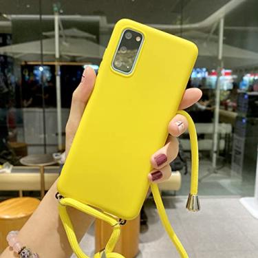 Imagem de Para Samsung Galaxy S20 Ultra S10 E S8 S9 Plus Note 8 9 10 Pro A6 A7 A9 2018 Capa Crossbody Colar Colar Estojo Alça de Ombro, Amarelo, Para S8 Plus