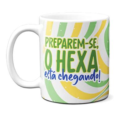 Imagem de Caneca Preparem-se O Hexa Está Chegando Brasil Mascote 2022 (Branca)