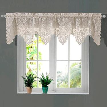 Imagem de Cortina Bandô de Renda para Cozinha DogWood Interlar 140x45cm (Cru)