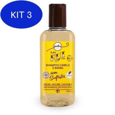 Imagem de Kit 3 Shampoo Cabelo E Barba Do Rui 140Ml Sem Sulfato - Piatan