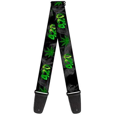 Imagem de Buckle-Down Alça de guitarra – 420/folha de panela preta/esfumaça/verde – 5 cm de largura – 73,6-137 cm de comprimento