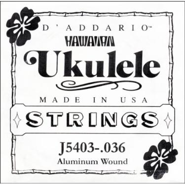 Imagem de D'Addario Corda única para ukulele tenor de alumínio J5403, terceira corda, .036