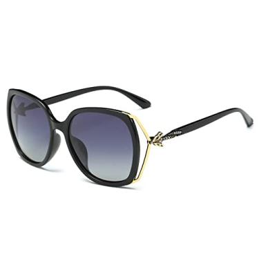 Imagem de Decoração Moda Luxo Óculos de Sol Feminino Designer Óculos de Sol Feminino Metal Vintage De Sol Feminino, C01 Preto, Sem Estojo