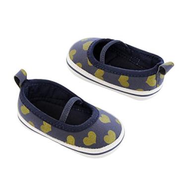 Imagem de Carter's Sola Macia para Bebês Meninos, Corações azul/dourado, 6-9 Months Regular US Infant