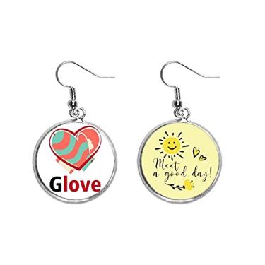 Imagem de Combinação de luvas Love Art Deco Presente Moda Brinco de Flor de Sol Joias Moda, Medium, Metal