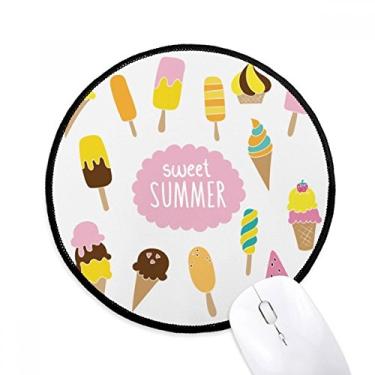 Imagem de DIYthinker Diversos Sweet Summer Ice Cream Mouse Pad Desktop Office Tapete redondo para computador