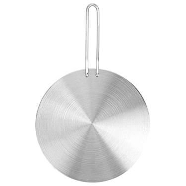 Imagem de Difusor de calor, placa difusora de indução de aço inoxidável, placa adaptadora de indução, placa de cozimento elétrico a gás de uso fácil e seguro para fogão de indução, fogão a gás, fogão elétrico (24 cm)
