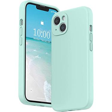 Imagem de Capa quadrada de silicone líquido para iPhone 14 13 12 11 Pro Max Mini X XS XR 7 8 14 Plus SE 2 3 Capa de proteção à prova de choque, ciano claro, para iphone 13 Pro MAX