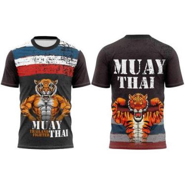 Imagem de Camiseta Muay Thai Tigre Lutador Thailand  Boxe Luta Treino - 3F Sport