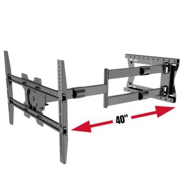 Imagem de Physix Suporte de parede para TV de braço longo para telas de 32 a 75 polegadas | Extensão extra longa de até 40 polegadas | Suporte de TV resistente suporta até 40 kg | Movimento completo, gira até 180 ° | Máx. VESA 400 x 400
