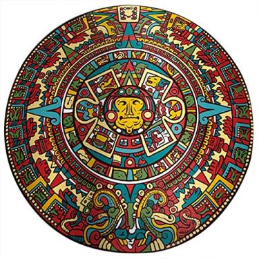 Imagem de EVTSCAN Tapete de cadeira redondo, tapete redondo antiderrapante tapete de área tapetes lavável Rotray cadeira tapete decoração de quarto (diâmetro 80 cm)