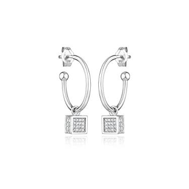 Imagem de Argola Quadrada com Zircônia Jolie Monte Carlo