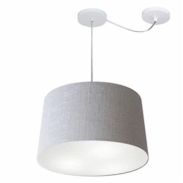 Imagem de Lustre Pendente com Desvio de Centro Cúpula 30/40x45 cm, Vivare Iluminação, Pendente4281 CZ, Cinza, Médio