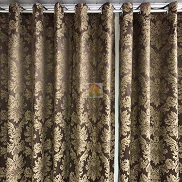 Imagem de Cortina Jacquard Blackout Marrom 5,60m X 2,30m