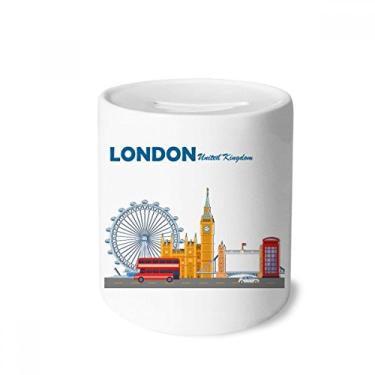 Imagem de London Eye Double Decker Buses Graffiti Caixa de Moedas de Cerâmica Porta-Moedas Presente