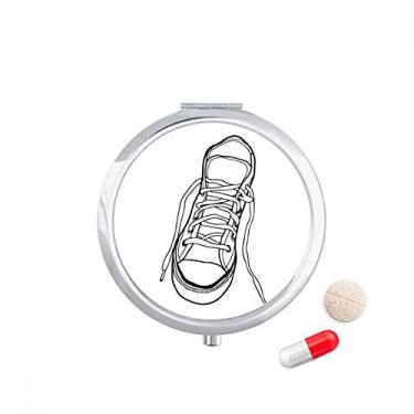 Imagem de Caixa de comprimidos branca para sapatos de lona pintada, caixa de armazenamento de medicamentos, dispensador de recipiente