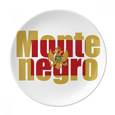 Imagem de Placa de nome da bandeira do país Montenegro decorativa de porcelana Salver louças de jantar
