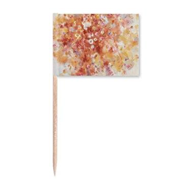 Imagem de Pintura a óleo de verão Art Still Life Flower Flags Marker Topper Party Decor