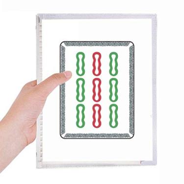 Imagem de Caderno Mahjong Bamboo Bar 9 azulejos padrão folha solta diário recarregável artigos de papelaria