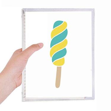 Imagem de Caderno de sorvete em espiral verde amarelo com folhas soltas e diário recarregável