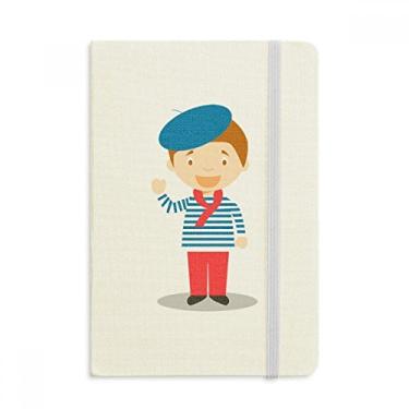 Imagem de Caderno de desenho da França azul marinho oficial de tecido capa dura diário clássico