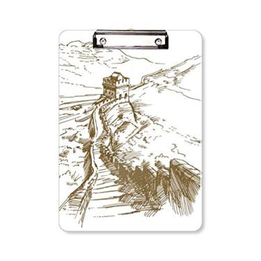 Imagem de The Great Wall China Landmark Sketch prancheta pasta bloco de escrita placa de apoio A4
