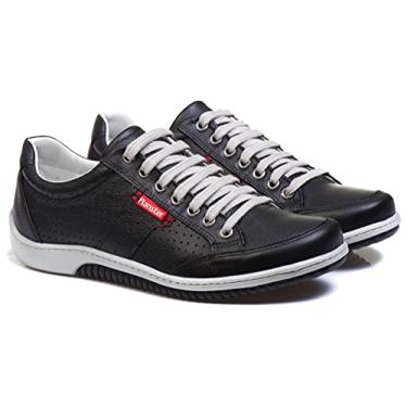 Imagem de Sapatênis Casual Conforto Couro Preto 3016 Tamanho:37;Cor:Preto;Gênero:Homem