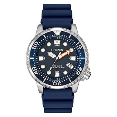 Imagem de Citizen Relógio masculino Eco-Drive Promaster, aço inoxidável com pulseira de poliuretano, Pulseira azul, mostrador azul, 44 mm, Relógio de mergulhador, mergulho