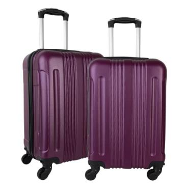 Imagem de Kit Conjunto de 2 Malas De Viagem Para Bordo Fibra Rigida C/rodinha 360°
