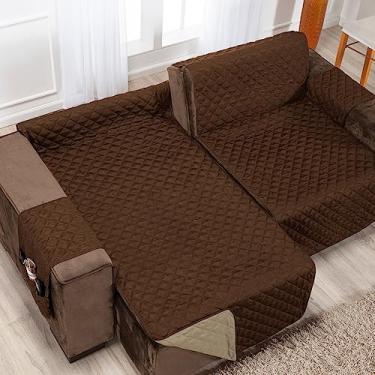 Imagem de Protetor de Sofá Retratil 2,20m Tabaco e Caqui Exclusivo