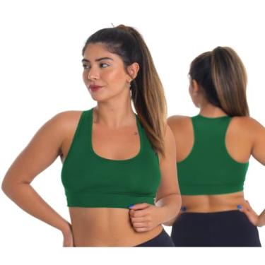 Imagem de Top Fitness para Malhar Treino Academia Nadador Suplex Sem Bojo Trygg (G, Verde)