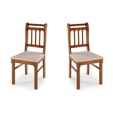 Imagem de Kit 2 Cadeiras Em Madeira Maciça Mv Outlet Mel