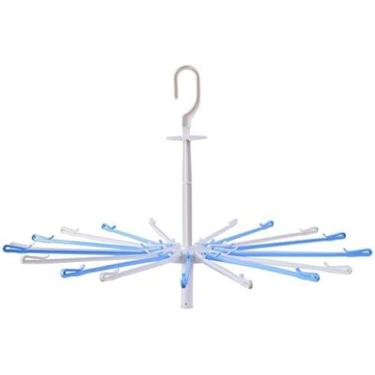Imagem de Prático Secador De Meias Em Formato De Guarda-chuva, Pode Girar O Rack De Secagem, Toalha De Roupa Íntima De Plástico, Dobrável, Redondo, Multi Clipe, 9 Pinos, Fácil De Transportar,Serene16