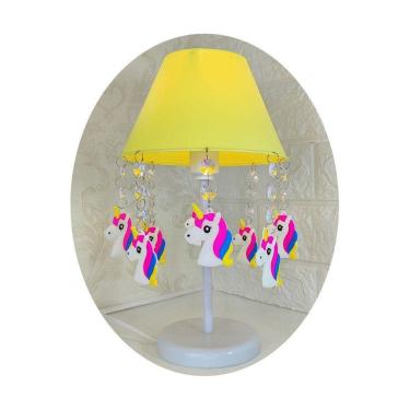 Imagem de Abajur Unicórnio Amarelo 30cm - Decoração Quarto Bebês