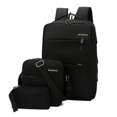 Imagem de Mochila para laptop, 3 em 1 bolsa mensageiro masculina pastas de negócios cabe em bolsas de ombro para laptop de 15,6 polegadas, Preto, Assuntos comerciais