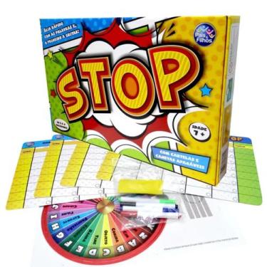 Imagem de Stop Jogo Educativo Criança Familia Brinquedo De Tabuleiro Pais E Filh