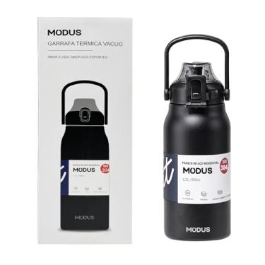 Imagem de Garrafa Térmica Isolada a Vácuo De Aço Inoxidável 316 1700ML Grande Capacidade Com Canudo (Preto)