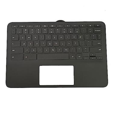 Imagem de wzqrps Substituição para HP Chromebook 11 G9 EE Laptop Capa Superior Apoio para as Mãos Teclado Sem Retroiluminação Peça M47382-001 Preto
